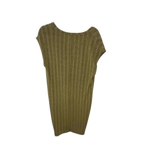 Zara Trafaluc Women's Shift Dress Gauzy Trapeze M Green Stripe Stretch Stripped - Picture 5 of 5